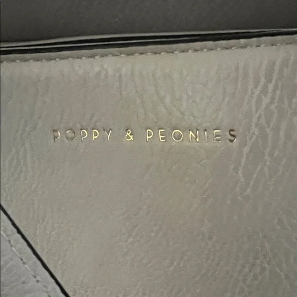 Poppy & Peonies Light Gray-beige work Tote - Picture 2 of 5